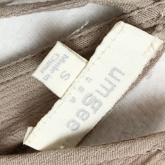 Umgee Women’s Nude Spaghetti Strap Ruffle Tiered Lace Hem Mini Bohemian Dress - Picture 13 of 14